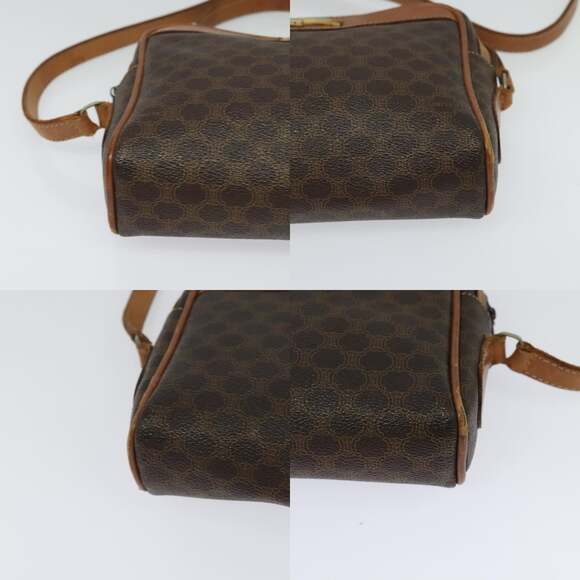 CELINE Macadam Canvas Shoulder Bag Pvc Brown Gold - Picture 10 of 12